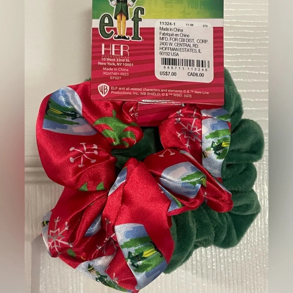Claire's Green and Red Elf Scrunchies‎ Set! NEW!